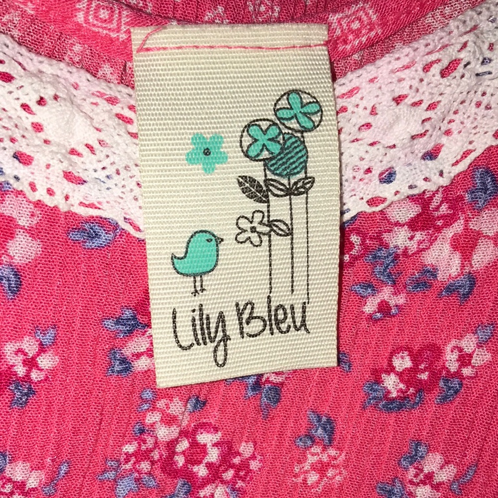Lily Bleu Pink Floral Dress Girls 12